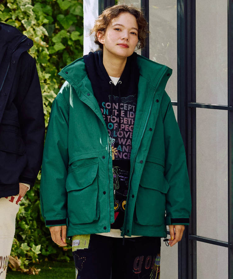 go slow caravan(ゴースローキャラバン) |2レイヤーフードインスタンドブルゾン (MENS)