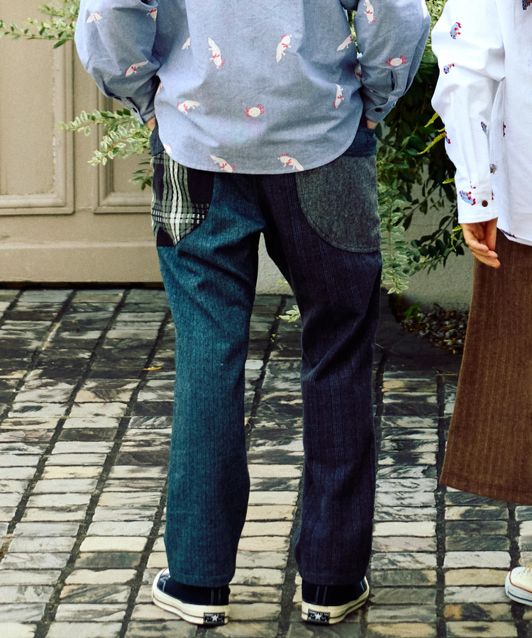 go slow caravan(ゴースローキャラバン) |WOOL LIKE FABLIC脇ポケクレイジーパンツ (MENS/WOMENS) 