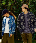 go slow caravan(ゴースローキャラバン) |デニム総柄抜染ペイズリーR/Gシャツ (MENS/WOMENS)