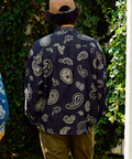 go slow caravan(ゴースローキャラバン) |デニム総柄抜染ペイズリーR/Gシャツ (MENS/WOMENS)