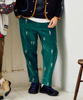 go slow caravan(ゴースローキャラバン) |ストレッチコーデュロイ ほねほね刺繍アンクルパンツ (MENS/WOMENS)