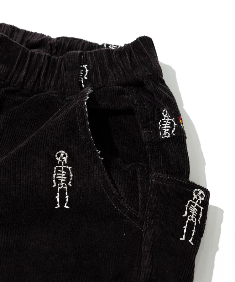 go slow caravan(ゴースローキャラバン) |ストレッチコーデュロイ ほねほね刺繍アンクルパンツ (MENS/WOMENS)