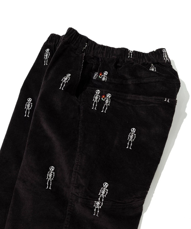 go slow caravan(ゴースローキャラバン) |ストレッチコーデュロイ ほねほね刺繍アンクルパンツ (MENS/WOMENS)