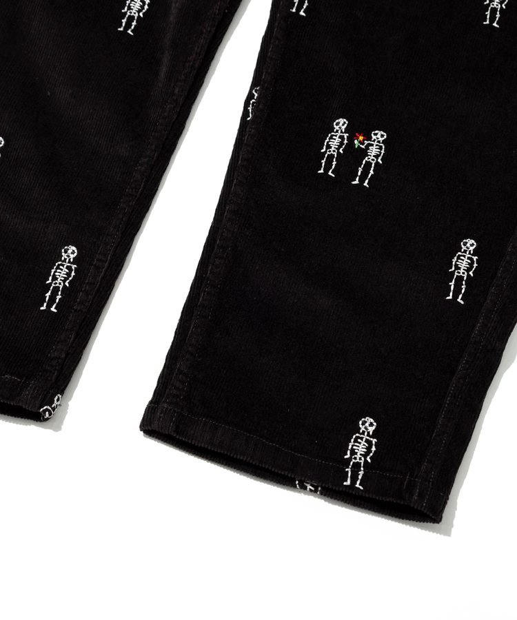 go slow caravan(ゴースローキャラバン) |ストレッチコーデュロイ ほねほね刺繍アンクルパンツ (MENS/WOMENS)