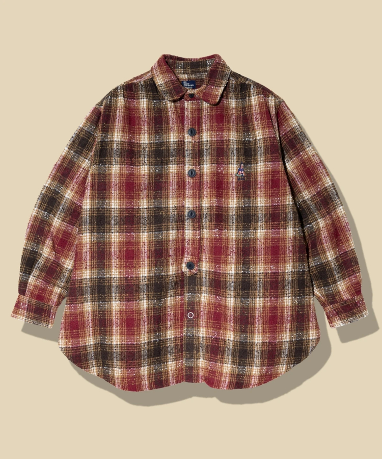 go slow caravan(ゴースローキャラバン) |ビエラチェックギャザーオーバーシャツ (MENS)