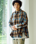 go slow caravan(ゴースローキャラバン) |ビエラチェックギャザーオーバーシャツ (MENS)