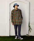 go slow caravan(ゴースローキャラバン) |ビエラチェックギャザーオーバーシャツ (MENS)