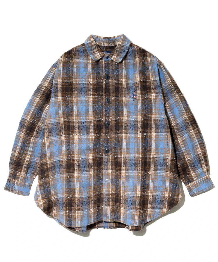 go slow caravan(ゴースローキャラバン) |ビエラチェックギャザーオーバーシャツ (MENS)