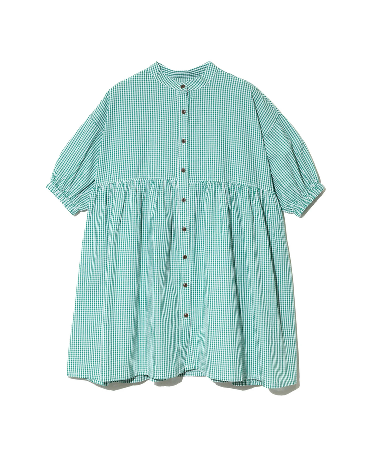 ロンココハナ COLORK/カラック ギンガムチェックギャザーチュニック (WOMENS