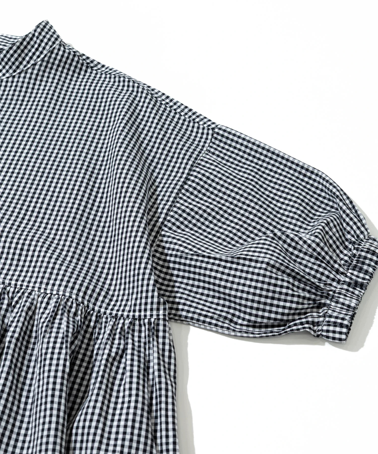COLORK/カラック ギンガムチェックギャザーチュニック (WOMENS