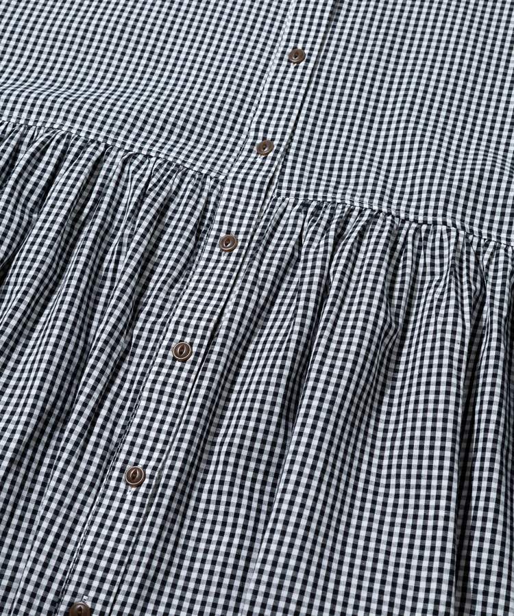 COLORK/カラック ギンガムチェックギャザーチュニック (WOMENS