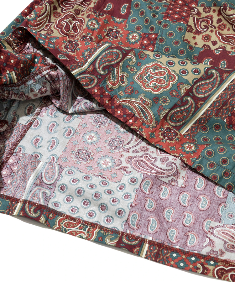 45R ギャザースモック　チュニック　ガーゼ　パッチワーク　小花柄　ペイズリー ハローキティ】パッチワークハーツチュニック（チュニック