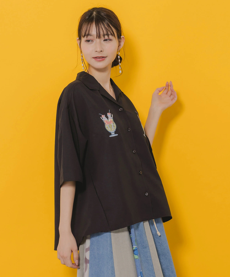 go slow caravan(ゴースローキャラバン) |ScoLar/スカラー レトロ刺繍シャツ (WOMENS)