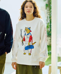 go slow caravan(ゴースローキャラバン) |【NISSAN×go slow caravan】超ヘビーUSA/CRALLYメカニック猫ロングスリーブTEE (MENS)