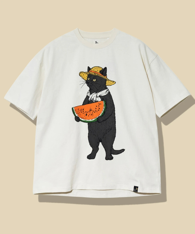 go slow caravan(ゴースローキャラバン) |USA/Cスイカ猫 ゆったり TEE (MENS)