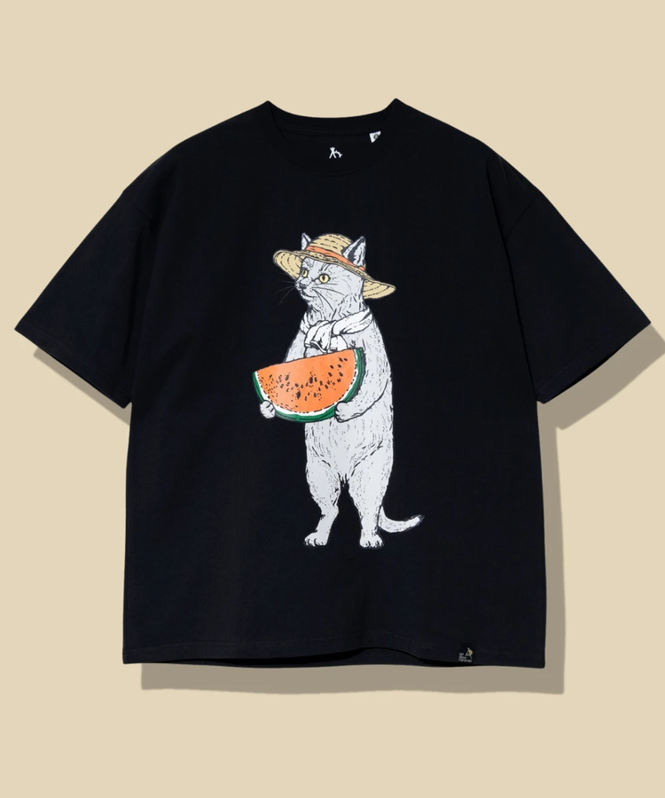 go slow caravan(ゴースローキャラバン) |USA/Cスイカ猫 ゆったり TEE (MENS)