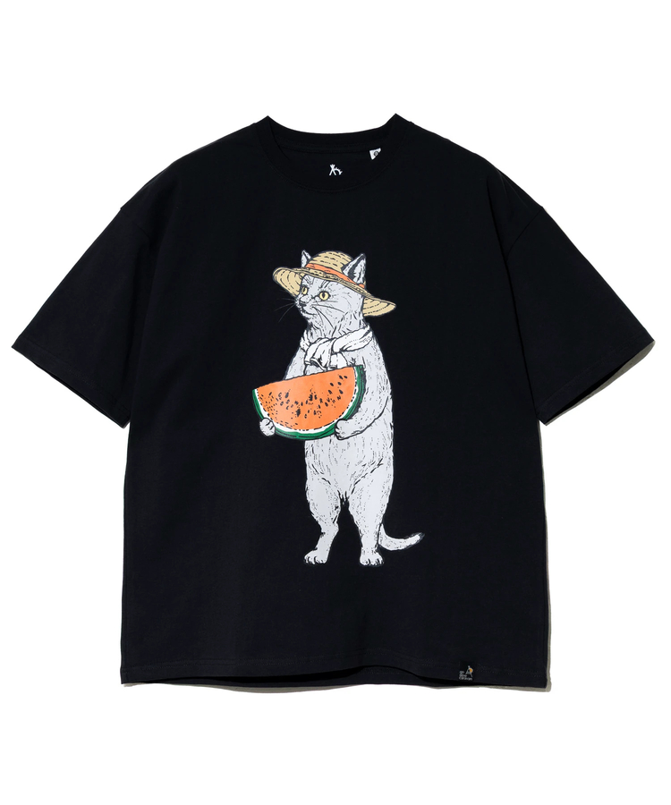 go slow caravan(ゴースローキャラバン) |USA/Cスイカ猫 ゆったり TEE (MENS)
