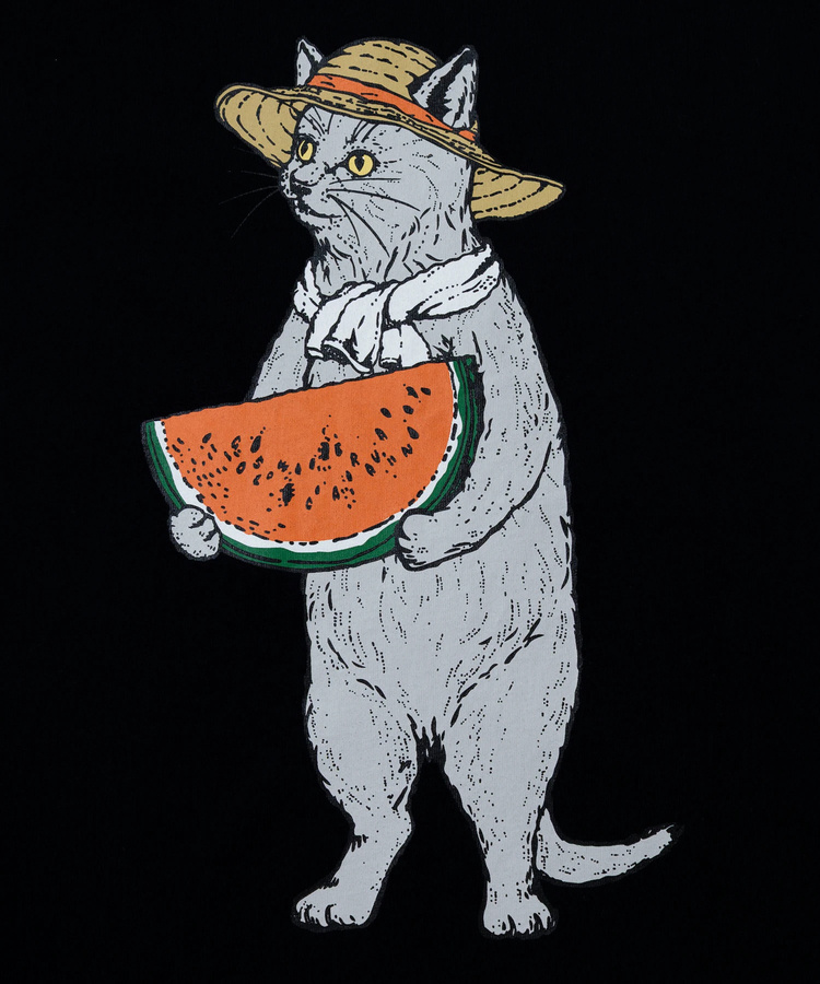 go slow caravan(ゴースローキャラバン) |USA/Cスイカ猫 ゆったり TEE (MENS)