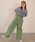 go slow caravan(ゴースローキャラバン) |mililopiulu/ミリロピュール サスペンダーリラックスパラシュートパンツ (WOMENS)