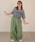 go slow caravan(ゴースローキャラバン) |mililopiulu/ミリロピュール サスペンダーリラックスパラシュートパンツ (WOMENS)