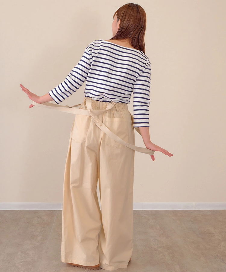 go slow caravan(ゴースローキャラバン) |mililopiulu/ミリロピュール サスペンダーリラックスパラシュートパンツ (WOMENS)
