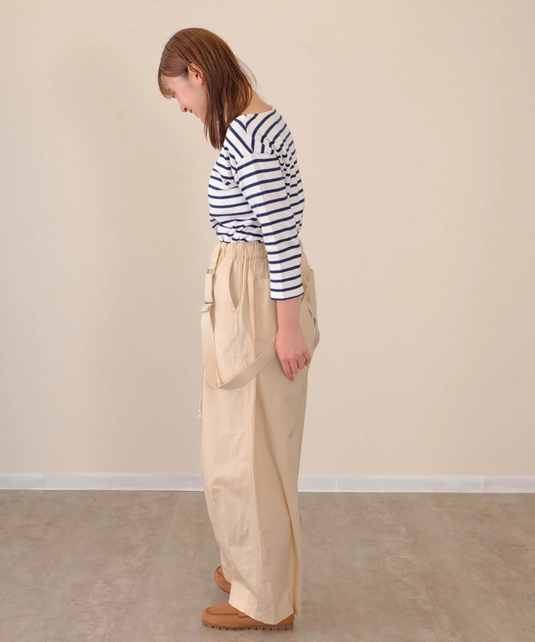 go slow caravan(ゴースローキャラバン) |mililopiulu/ミリロピュール サスペンダーリラックスパラシュートパンツ (WOMENS)