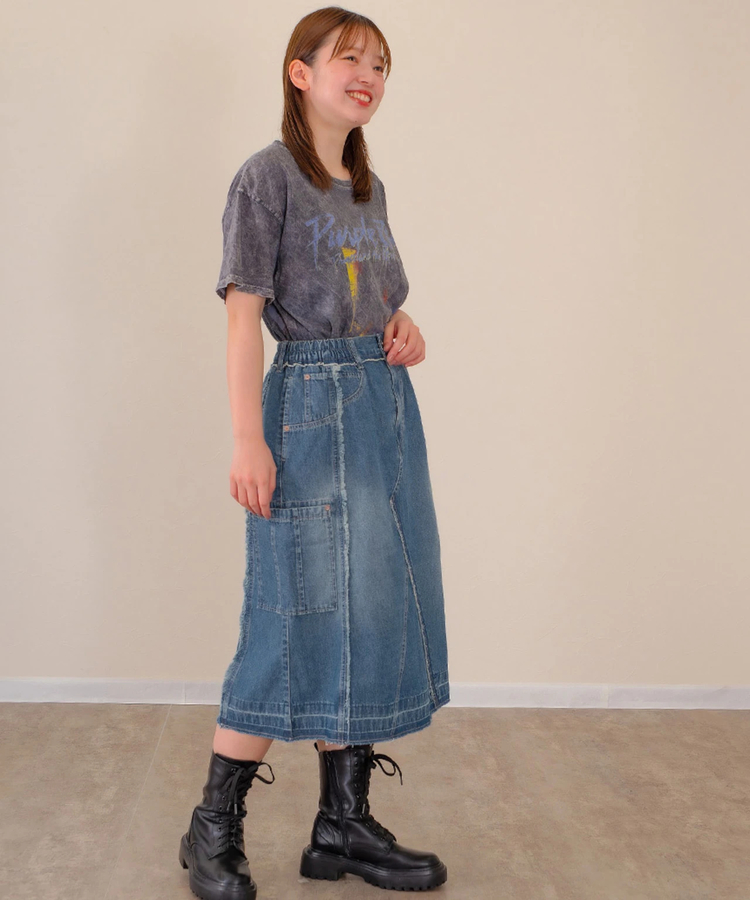 mililopiulu/ミリロピュール リメイクナローデニムスカート (WOMENS