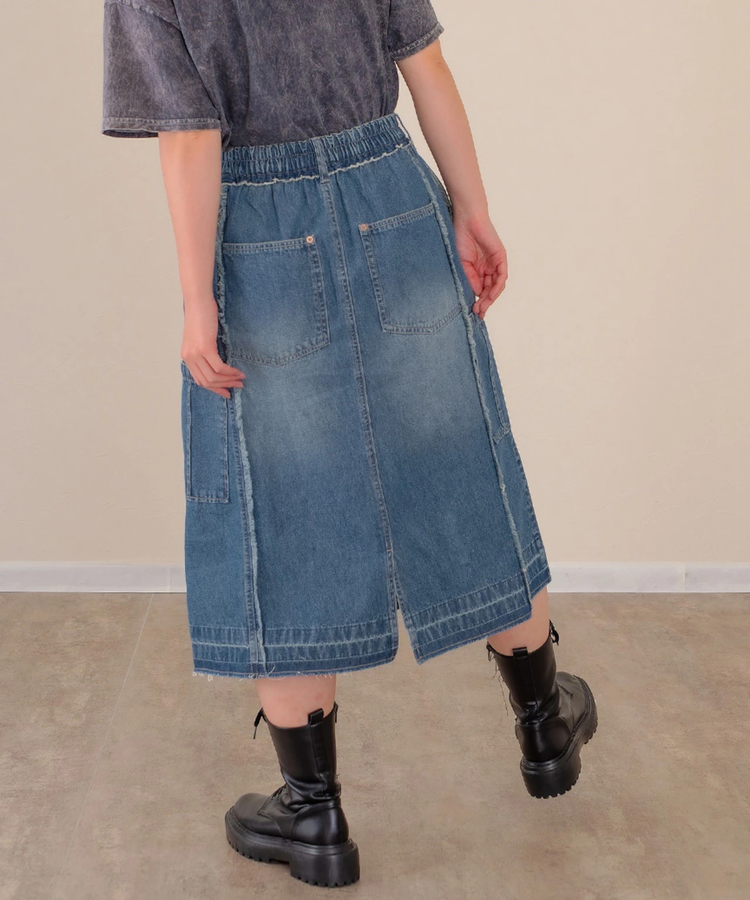 mililopiulu/ミリロピュール リメイクナローデニムスカート (WOMENS