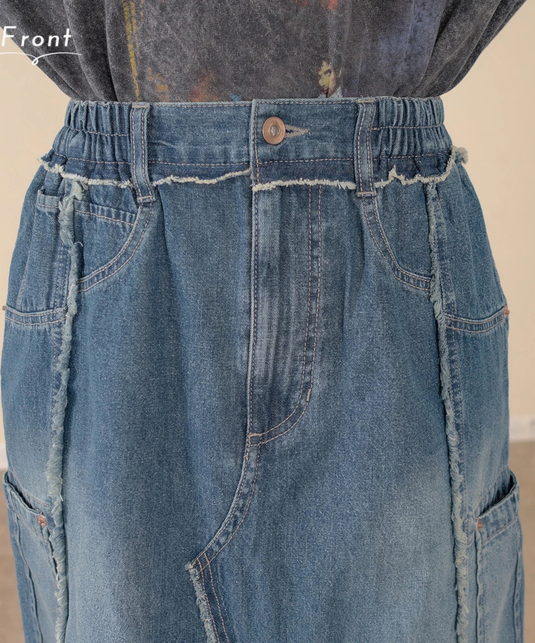 mililopiulu/ミリロピュール リメイクナローデニムスカート (WOMENS