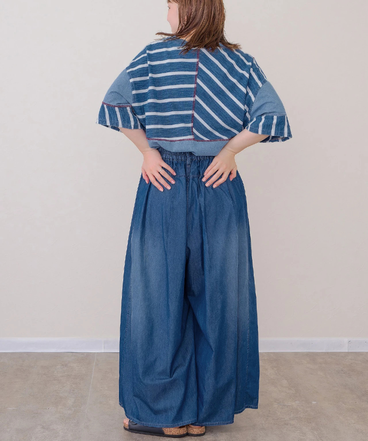 mililopiulu/ミリロピュール 接触冷感デニムワイドパンツ (WOMENS