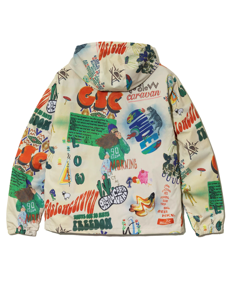 go slow caravan(ゴースローキャラバン) |T-800総柄プリントパーカーJKT (MENS/WOMENS)