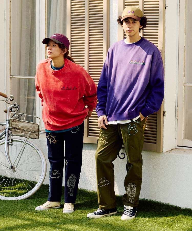 go slow caravan(ゴースローキャラバン) |ツイルピーチ起毛刺繍ワークパンツ (MENS)