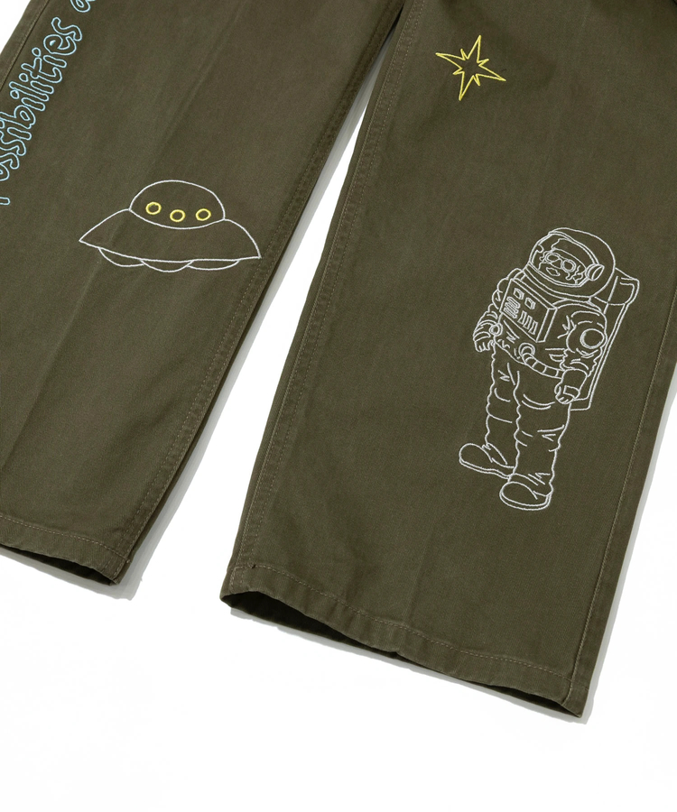 go slow caravan(ゴースローキャラバン) |ツイルピーチ起毛刺繍ワークパンツ (MENS)