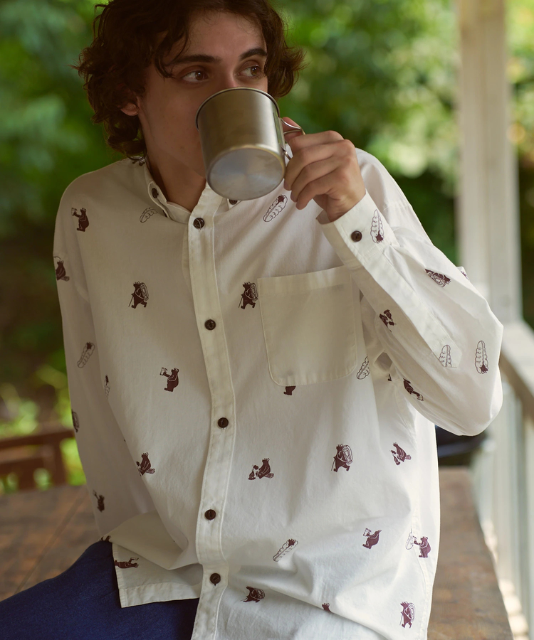 go slow caravan(ゴースローキャラバン) |COBMASTER/コブマスター シャンブレー総柄プリントB.Dシャツ (MENS)