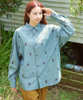 go slow caravan(ゴースローキャラバン) |COBMASTER/コブマスター シャンブレー総柄プリントB.Dシャツ (MENS)