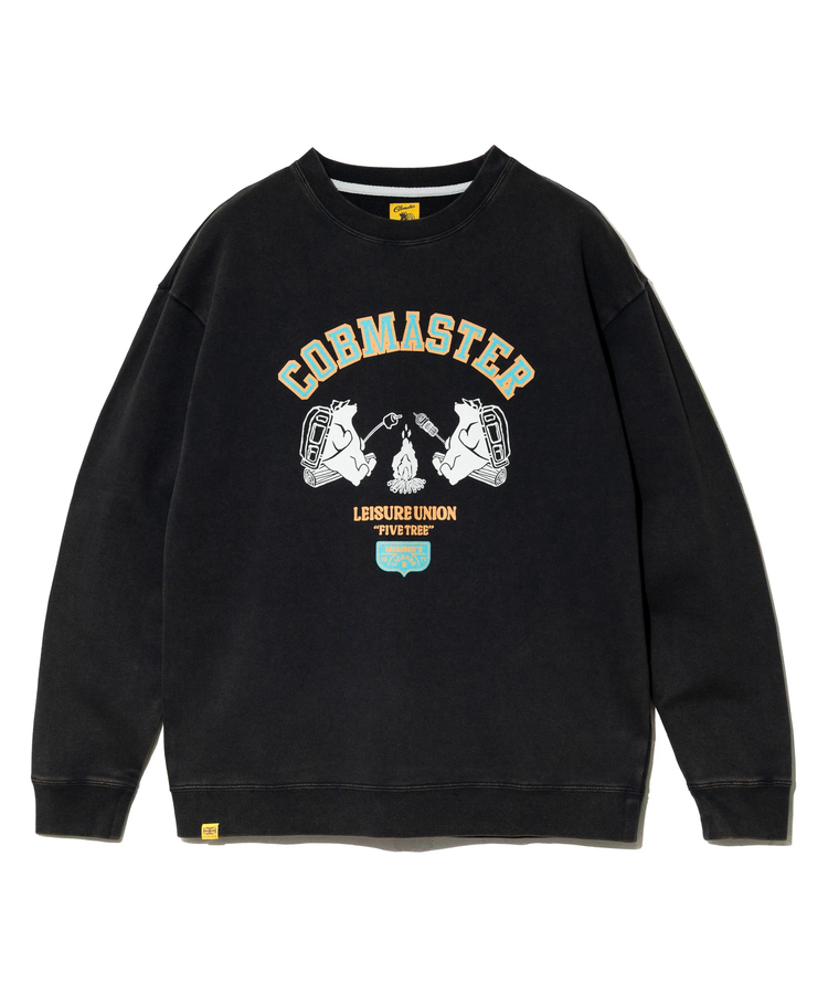 go slow caravan(ゴースローキャラバン) |COBMASTER/コブマスター 裏毛パウダー加工クルースウェット《焚火クマ》(MENS)