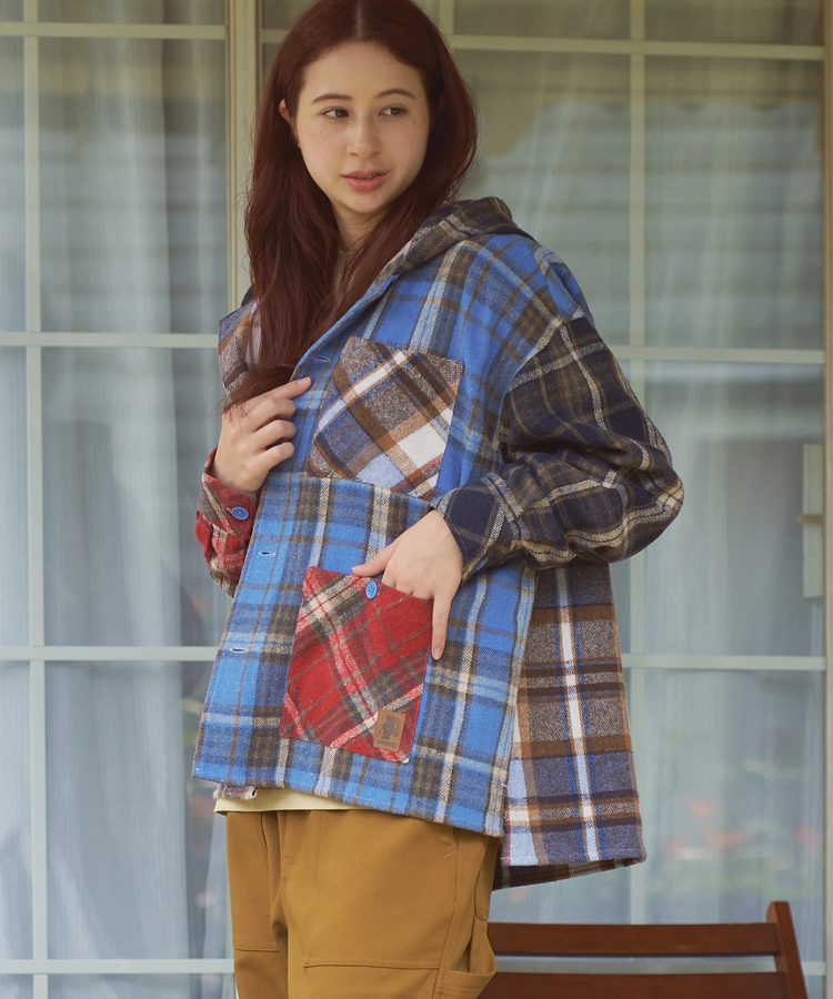 go slow caravan(ゴースローキャラバン) |COBMASTER/コブマスター ネルチェックフーディシャツ (MENS)