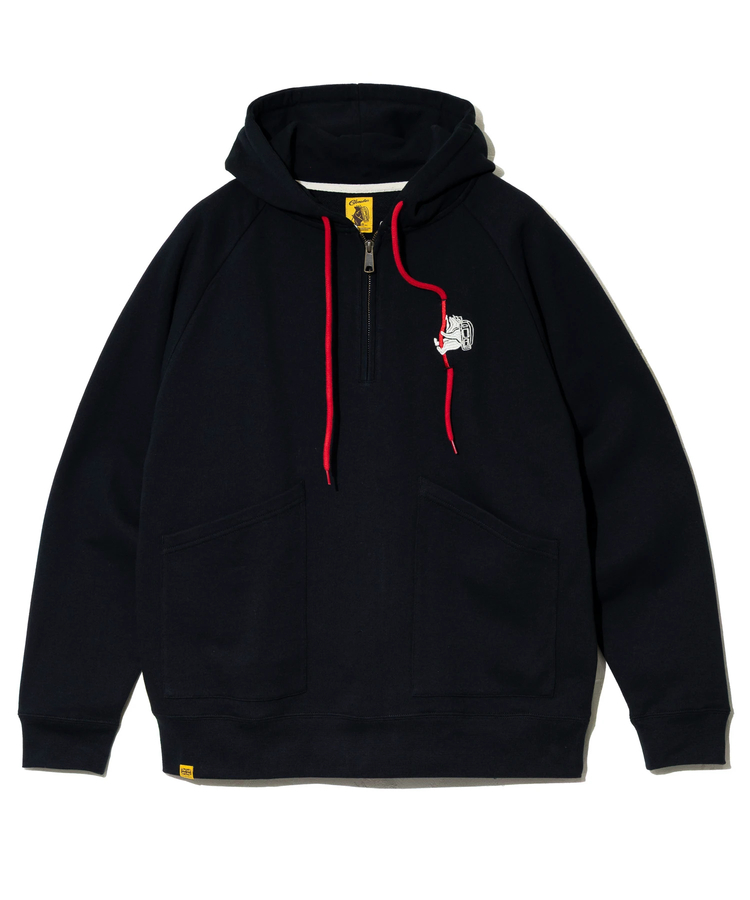 go slow caravan(ゴースローキャラバン) |COBMASTER/コブマスター ギミック刺繍 裏毛ハーフジッププルPK (MENS)