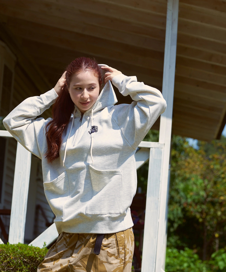 go slow caravan(ゴースローキャラバン) |COBMASTER/コブマスター ギミック刺繍 裏毛ハーフジッププルPK (MENS)