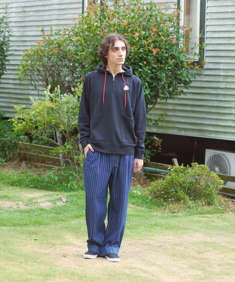 go slow caravan(ゴースローキャラバン) |COBMASTER/コブマスター ギミック刺繍 裏毛ハーフジッププルPK (MENS)