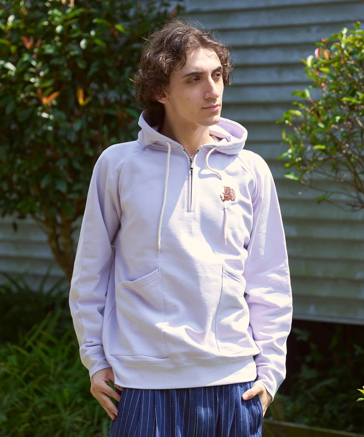 go slow caravan(ゴースローキャラバン) |COBMASTER/コブマスター ギミック刺繍 裏毛ハーフジッププルPK (MENS)