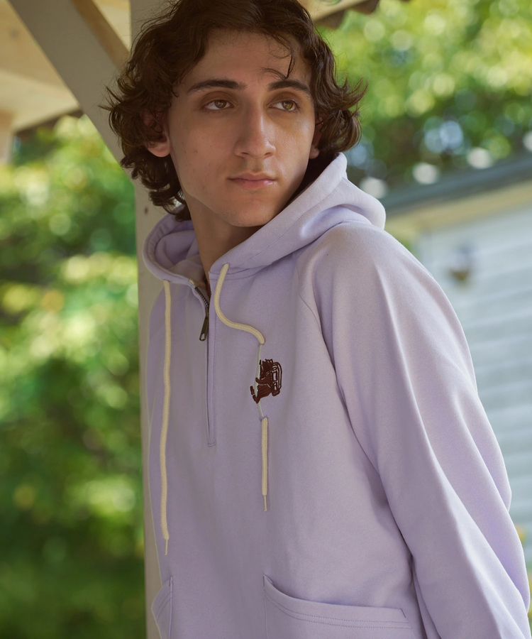 go slow caravan(ゴースローキャラバン) |COBMASTER/コブマスター ギミック刺繍 裏毛ハーフジッププルPK (MENS)