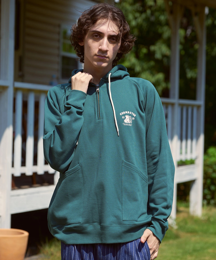 go slow caravan(ゴースローキャラバン) |COBMASTER/コブマスター 裏毛ハーフジップ プルPK《クライマーファミリー》(MENS)