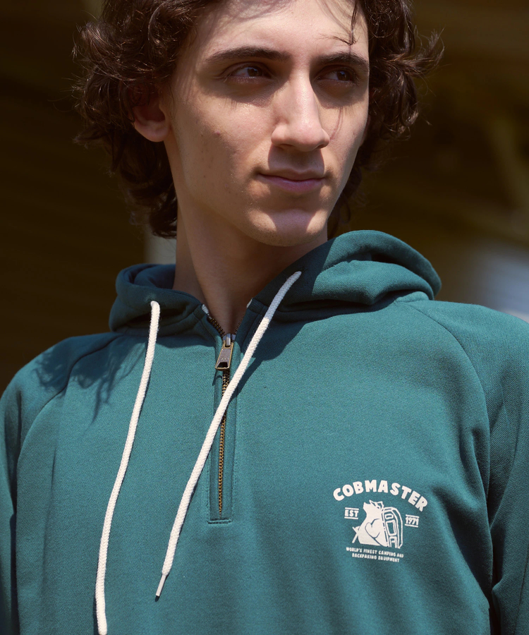 go slow caravan(ゴースローキャラバン) |COBMASTER/コブマスター 裏毛ハーフジップ プルPK《クライマーファミリー》(MENS)