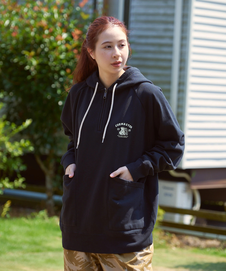 go slow caravan(ゴースローキャラバン) |COBMASTER/コブマスター 裏毛ハーフジップ プルPK《クライマーファミリー》(MENS)