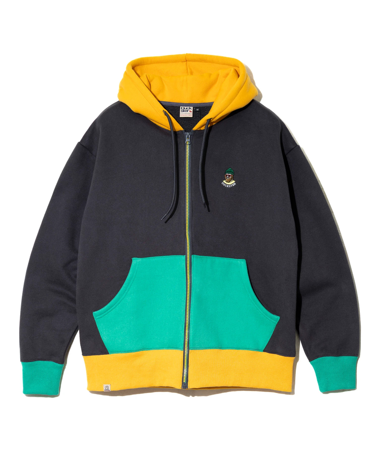 go slow caravan(ゴースローキャラバン) |DUCKSTER/ダックスター OJISAN刺繍マルチカラーフルジップパーカー (MENS)