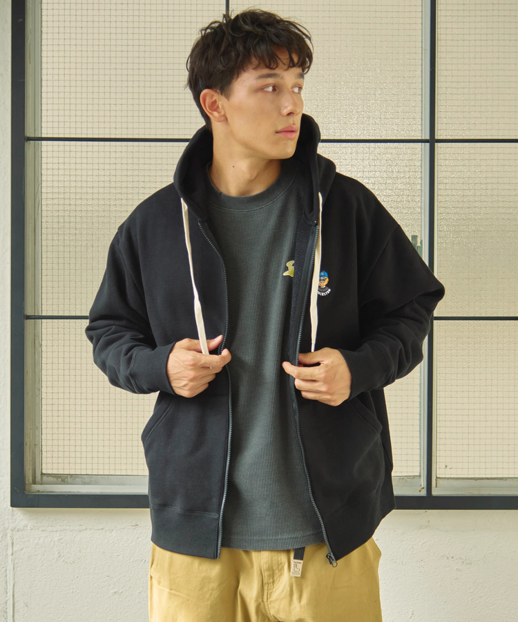 go slow caravan(ゴースローキャラバン) |DUCKSTER/ダックスター OJISAN刺繍マルチカラーフルジップパーカー (MENS)