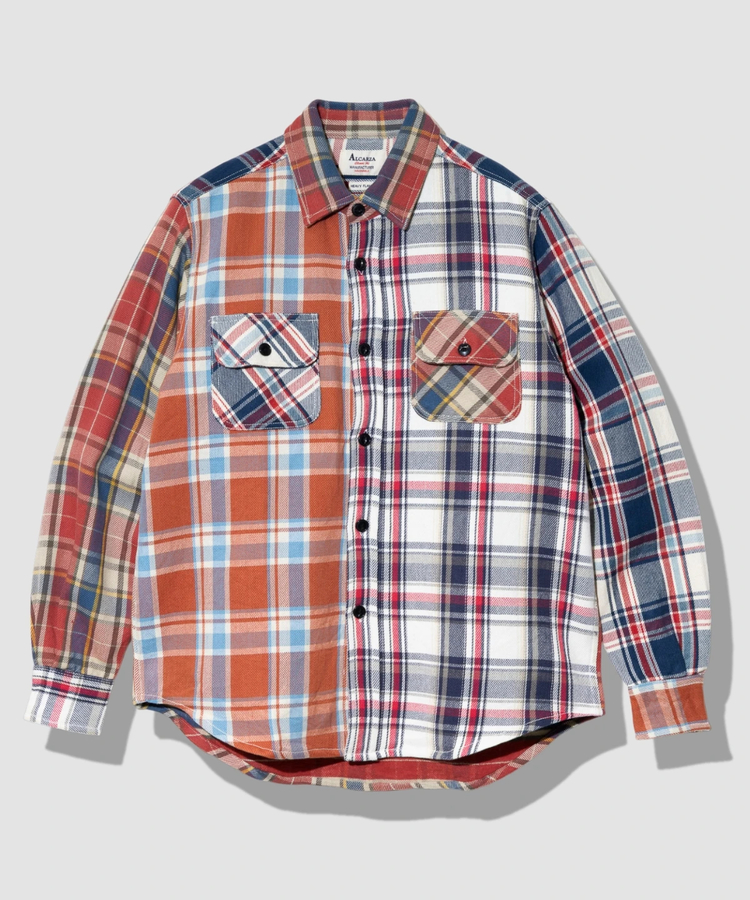 go slow caravan(ゴースローキャラバン) |ALCARZA/アルカーザ HEAVY FLANNEL CRAZY CHECK SHIRTS (MENS)