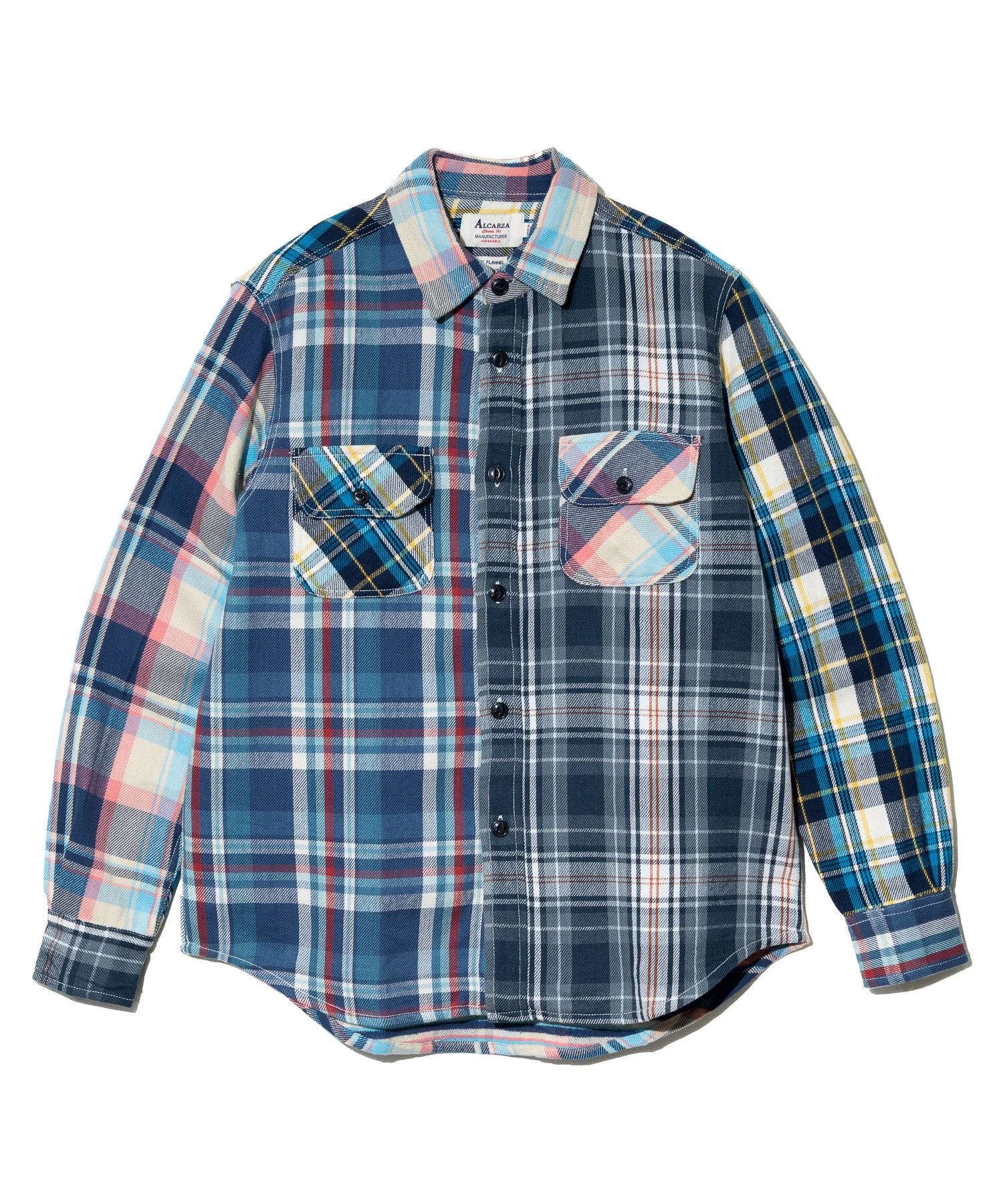 ALCARZA/アルカーザ HEAVY FLANNEL CRAZY CHECK SHIRTS (MENS