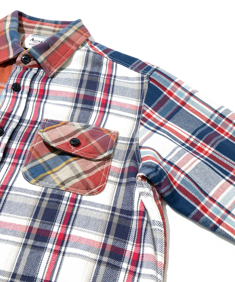 go slow caravan(ゴースローキャラバン) |ALCARZA/アルカーザ HEAVY FLANNEL CRAZY CHECK SHIRTS (MENS)